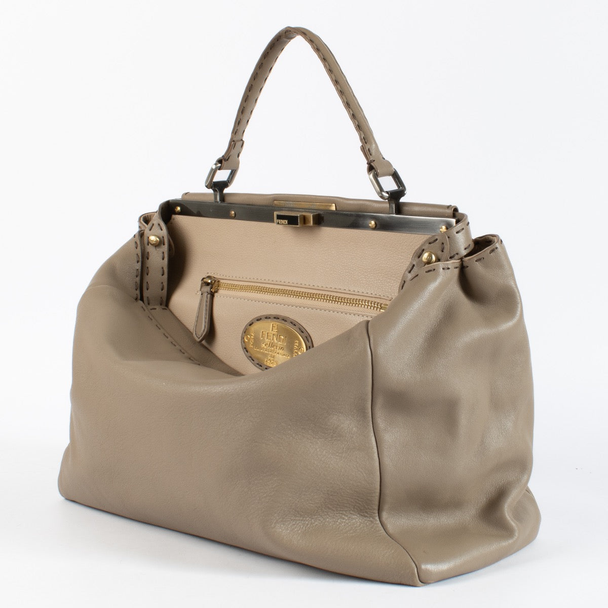 shop 100% authentic second hand Fendi Beige Leather Large Peekaboo Bag on Labellov.com