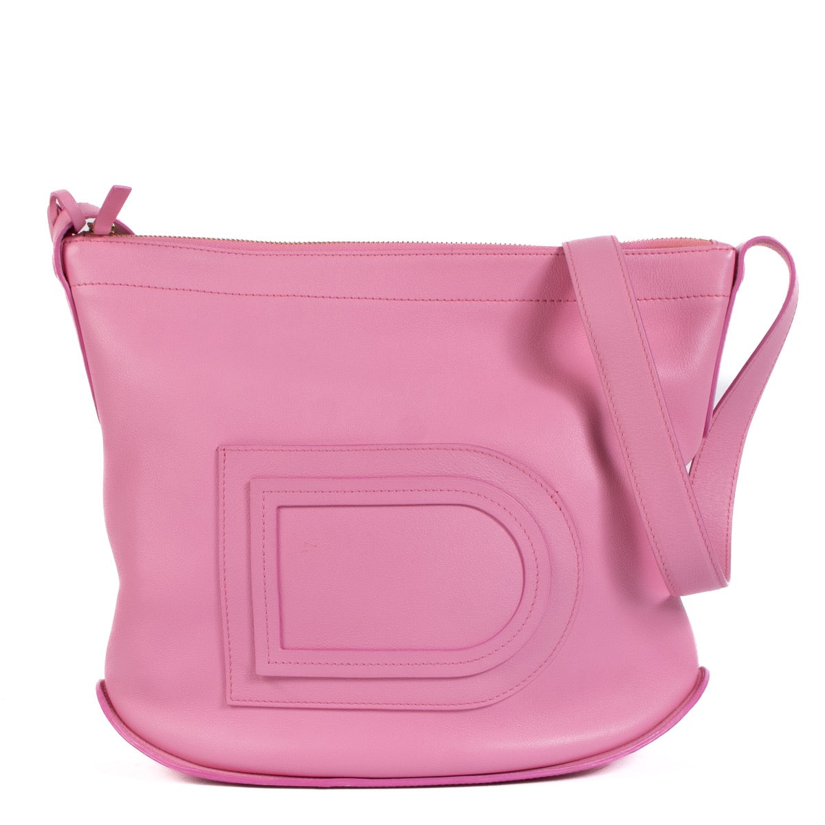 Buy an authentic second hand Delvaux Pink Soft Leather Pin Swing Shoulder Bag in new good condition at Labellov.