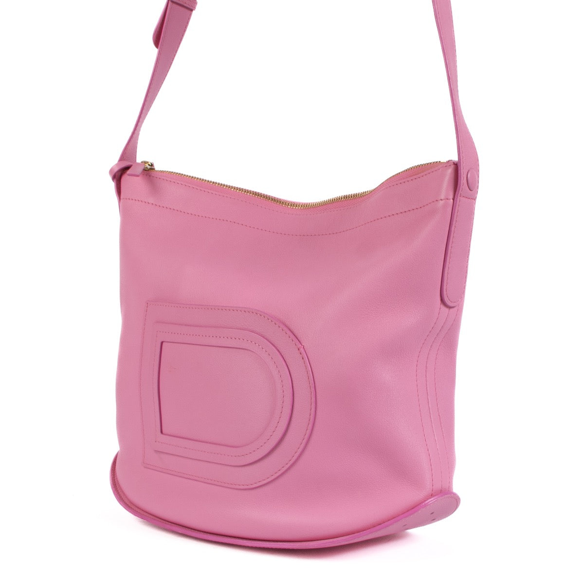 Buy an authentic second hand Delvaux Pink Soft Leather Pin Swing Shoulder Bag in new good condition at Labellov.