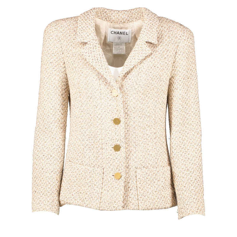 authentic second hand Chanel Beige 01P Tweed Jacket