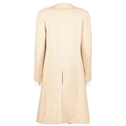 authentic second hand Chanel Cream Long Tweed Coat on Labellov.com