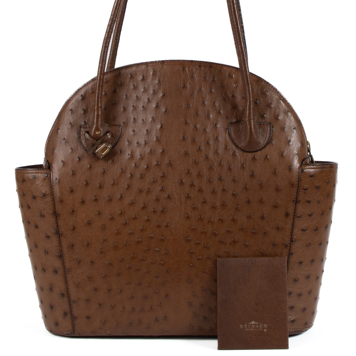shop 100% authentic second hand Delvaux Brown Ostrich Shoulder Bag on Labellov.com