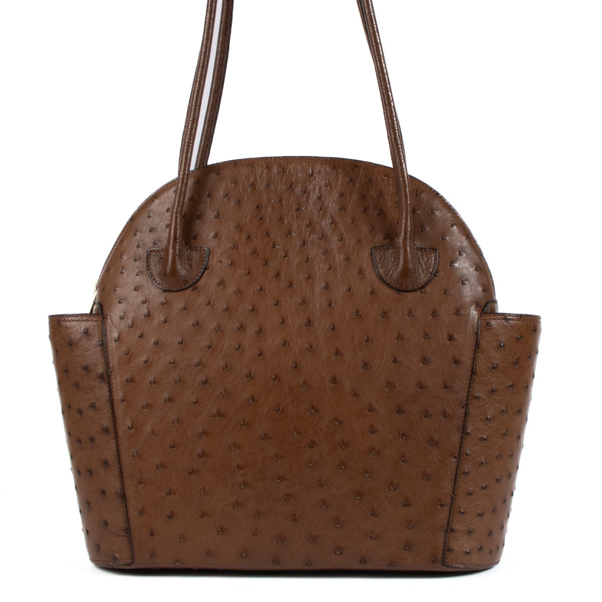 shop 100% authentic second hand Delvaux Brown Ostrich Shoulder Bag on Labellov.com