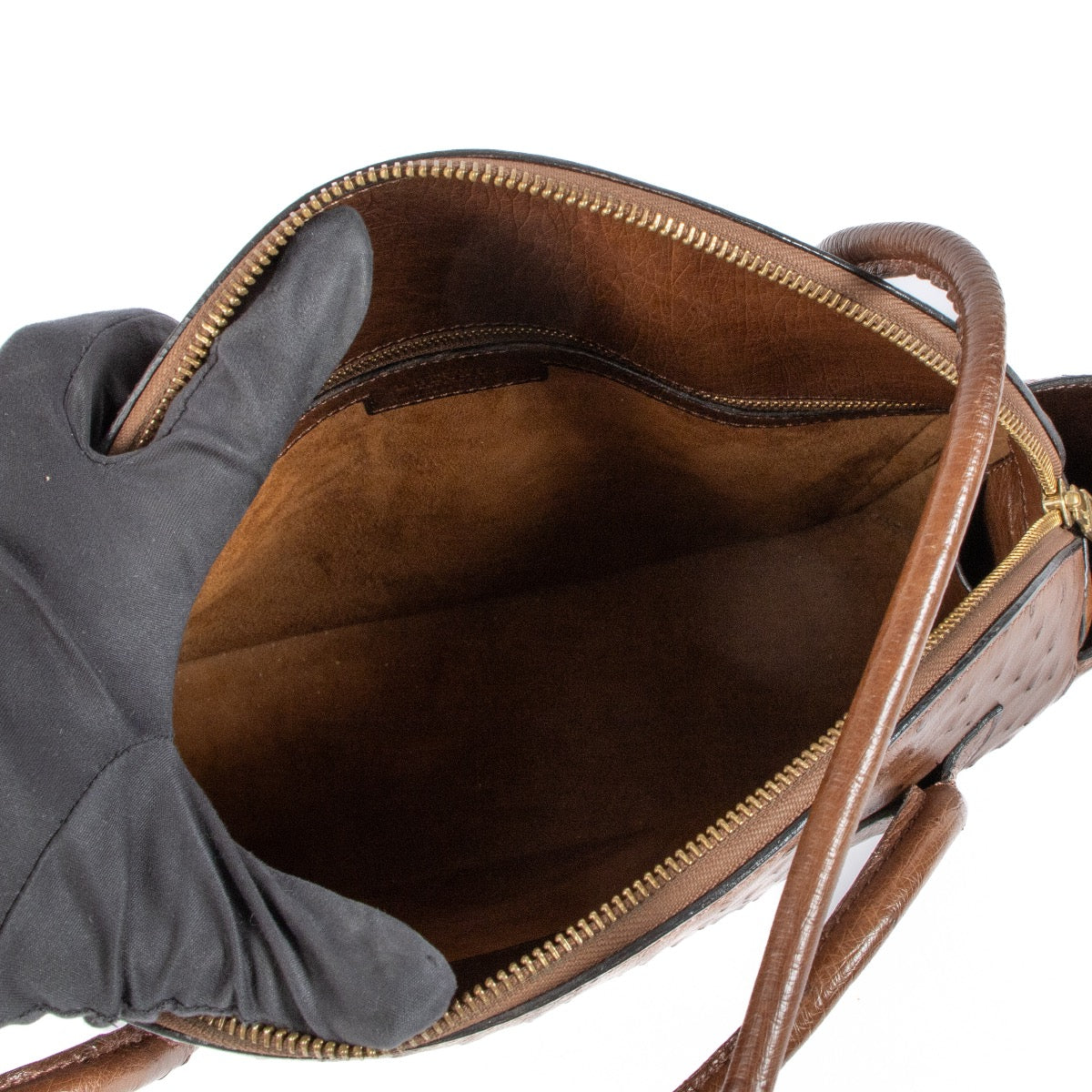 shop 100% authentic second hand Delvaux Brown Ostrich Shoulder Bag on Labellov.com