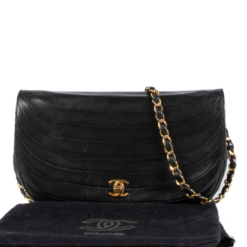 Shop 100% authentic secondhand Chanel Black Leather Half Moon Flap Bagon Labellov.com
