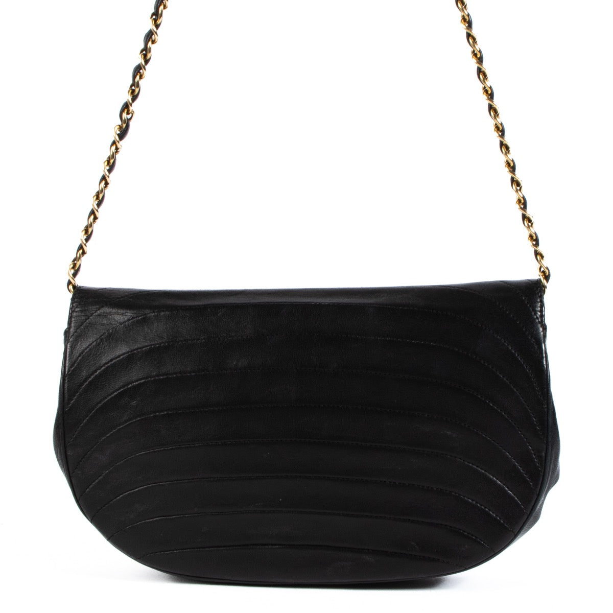 Shop 100% authentic secondhand Chanel Black Leather Half Moon Flap Bagon Labellov.com
