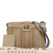 Shop safe online at Labellov in Antwerp, Brussels and Knokke this 100% authentic second hand Delvaux Beige Toile de Cuir Merlot Crossbody