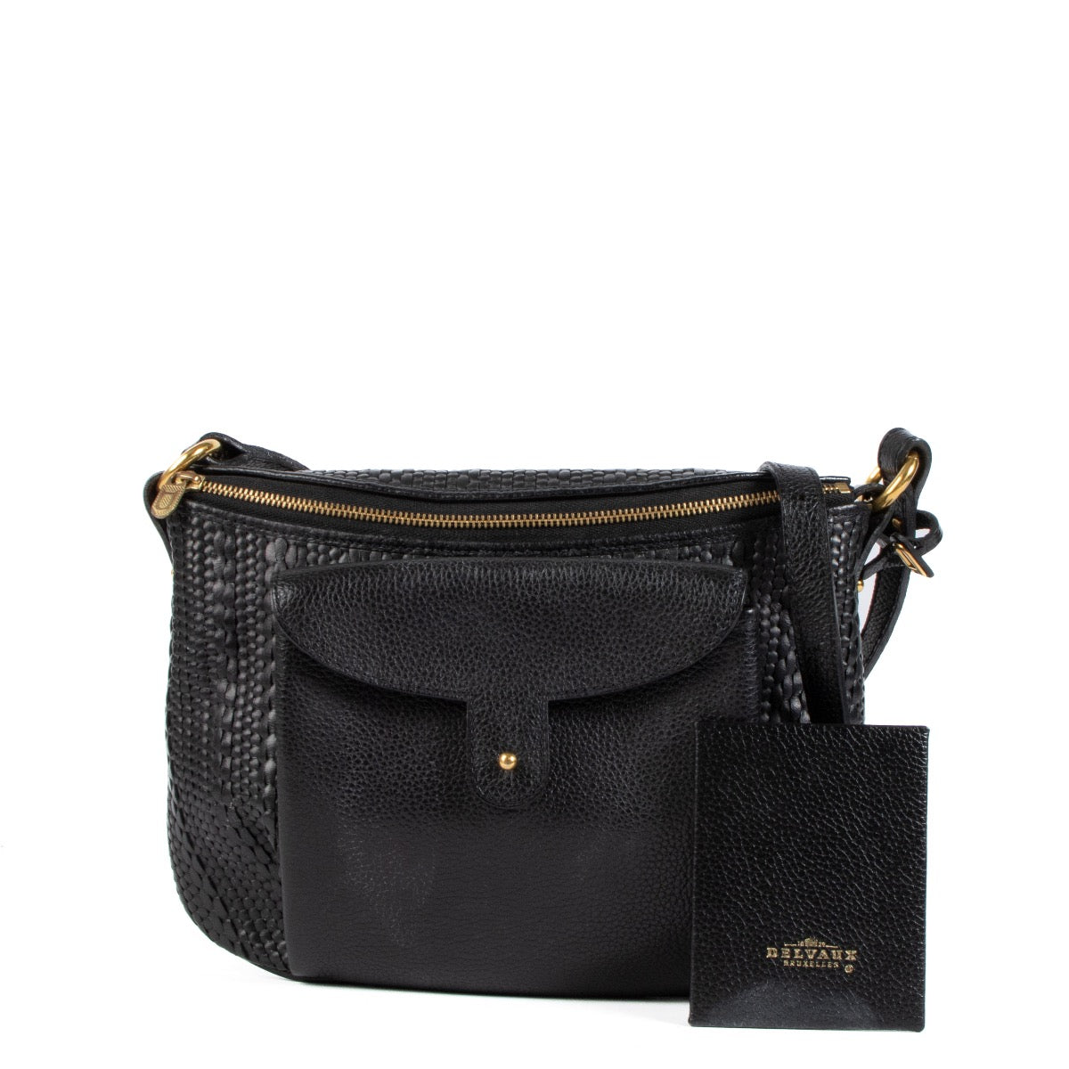 Shop safe online at Labellov in Antwerp, Brussels and Knokke this 100% authentic second hand Delvaux Black Toile De Cuir Crossbody Bag