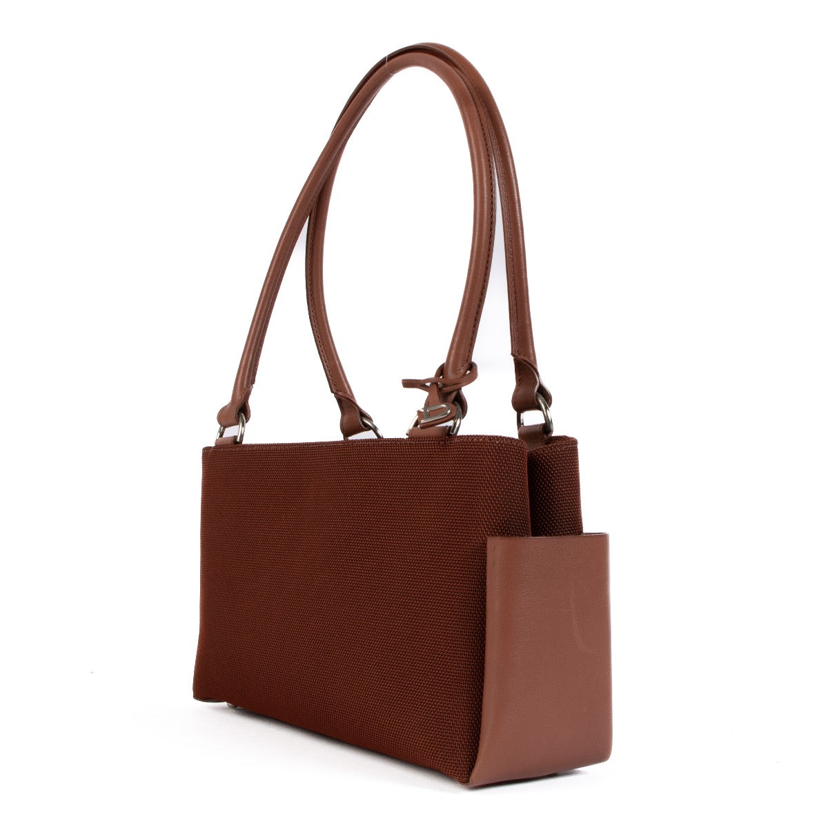 shop 100% authentic second hand Delvaux Terracotta Fabric Small Tote Bag on Labellov.com