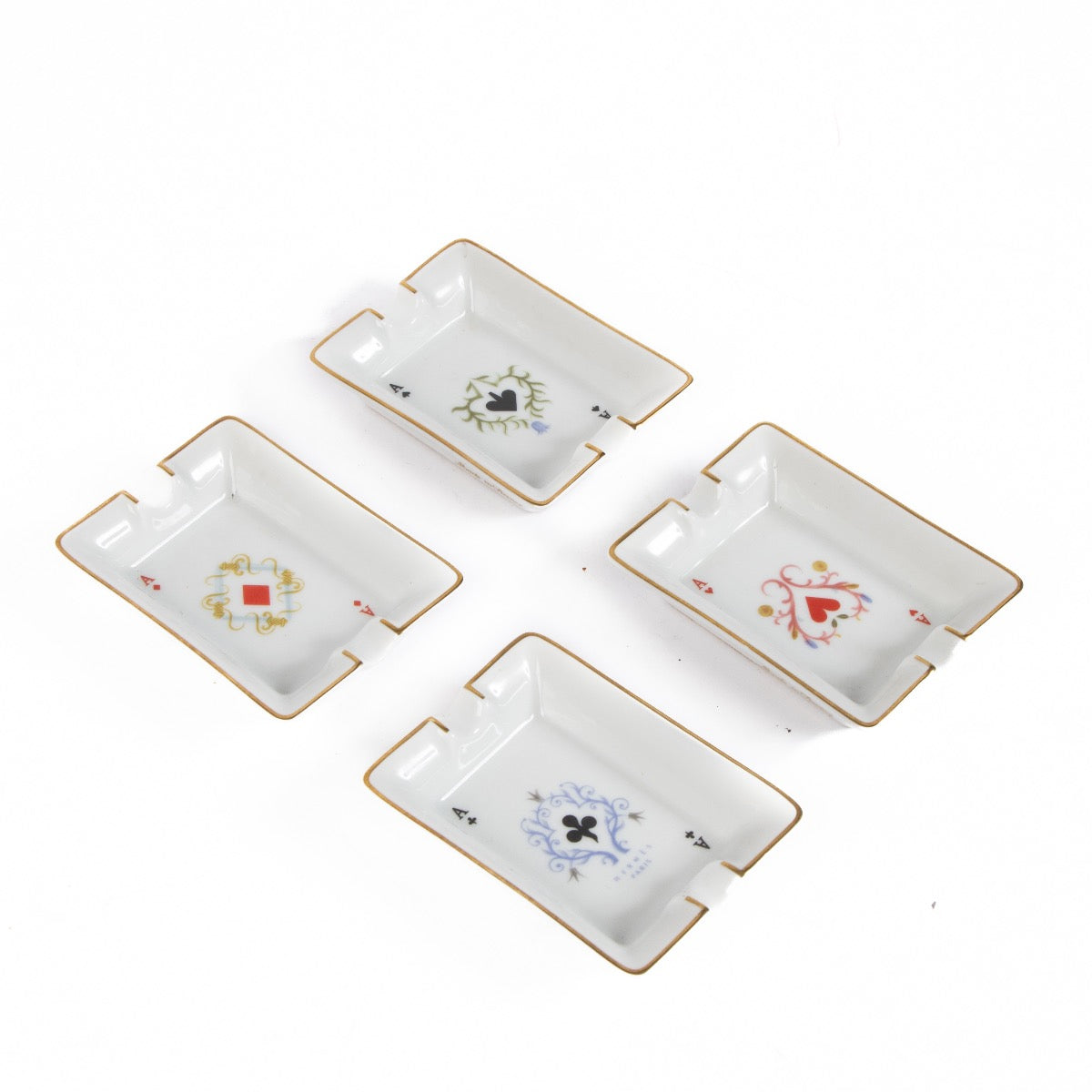shop 100% authentic second hand Hermès White Porcelain Playing Cards Ashtrays on Labellov.com