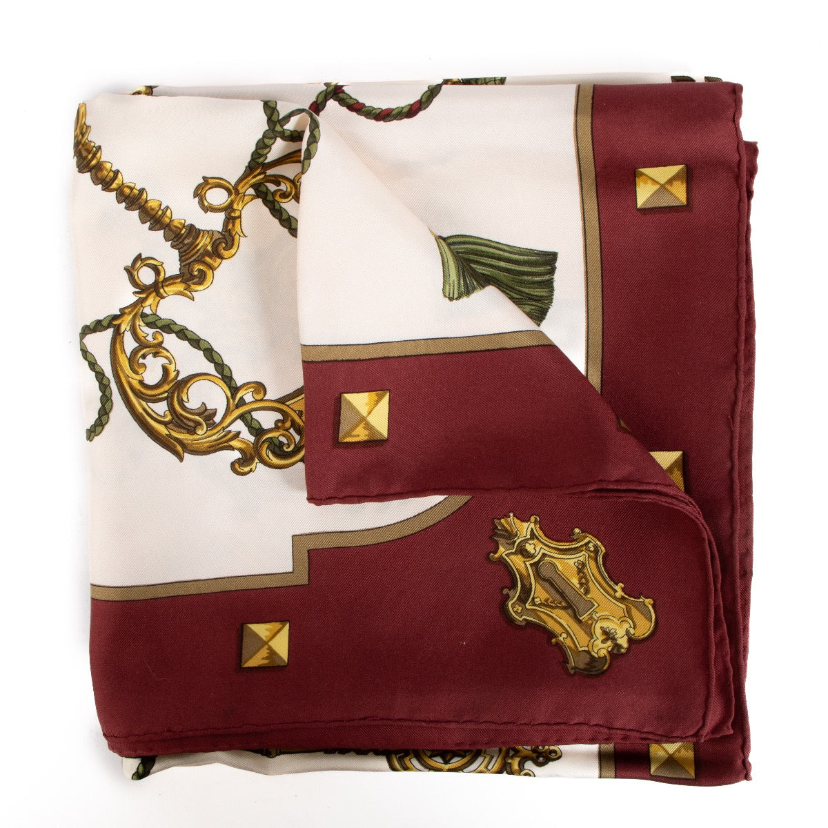shop 100% authentic second hand Hermès Red Les Cles Carré 90 Scarf on Labellov.com