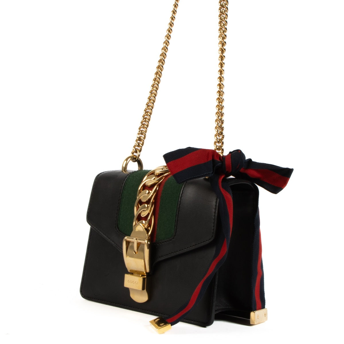 shop 100% authentic second hand Gucci Black Mini Sylvie Chain Bag on Labellov.com