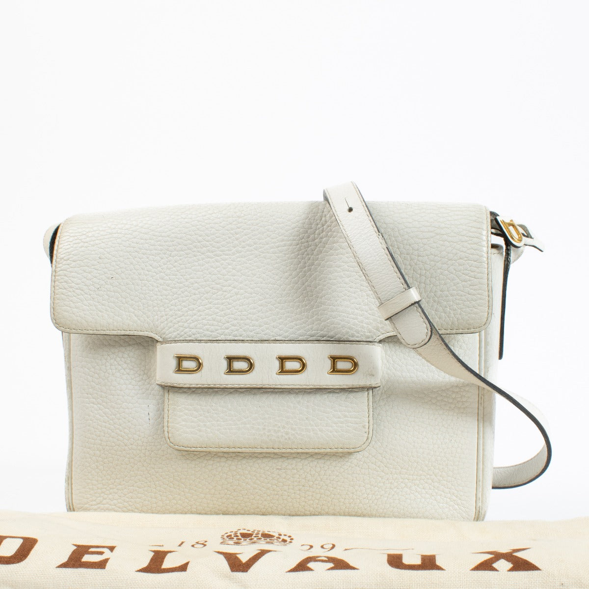 Delvaux White Leather Frimaire Crossbody Bag