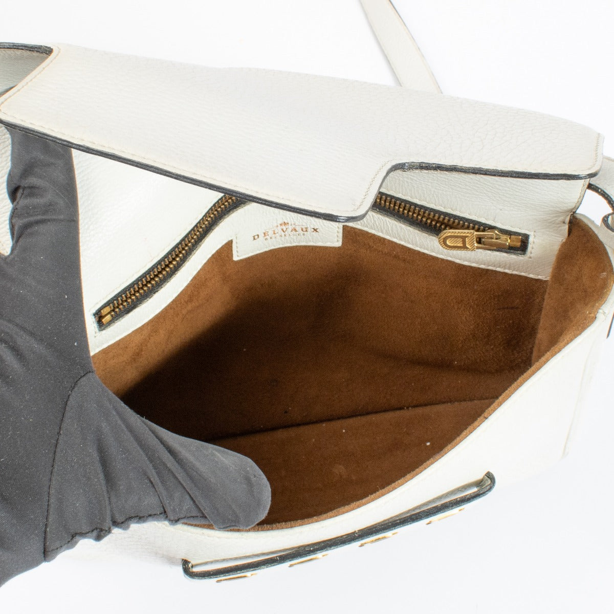 Delvaux White Leather Frimaire Crossbody Bag