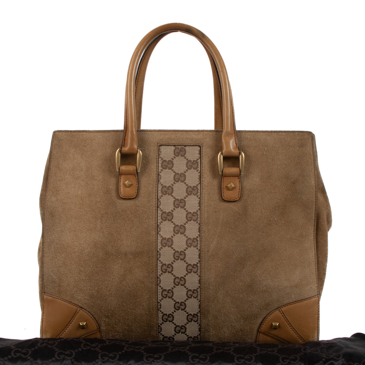 Sac porté main Gucci en daim marron