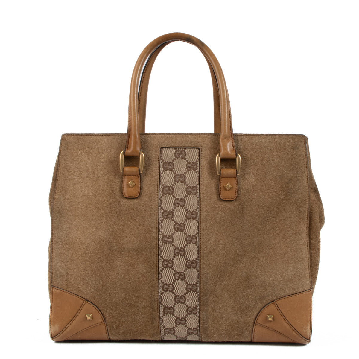 Sac porté main Gucci en daim marron