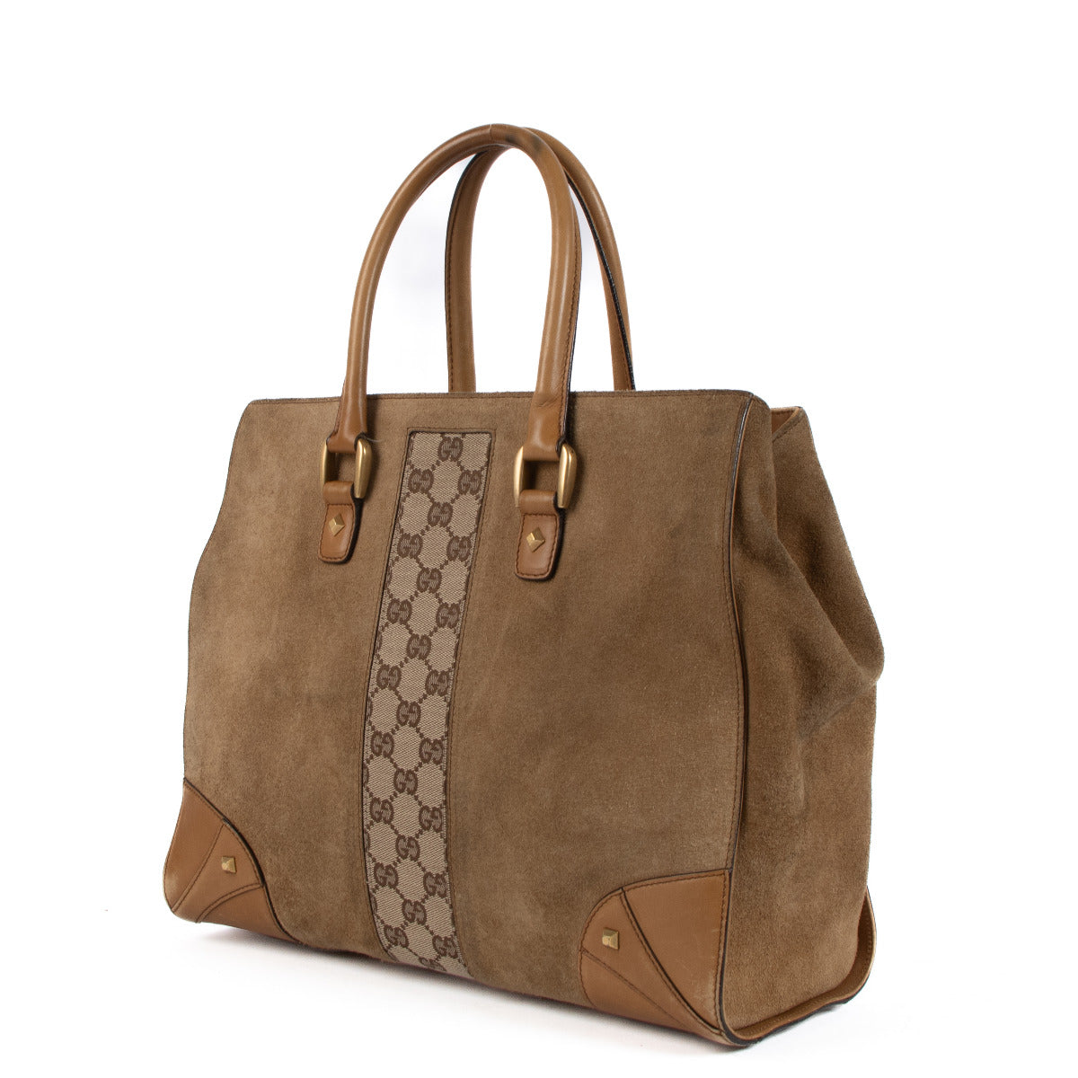 Sac porté main Gucci en daim marron