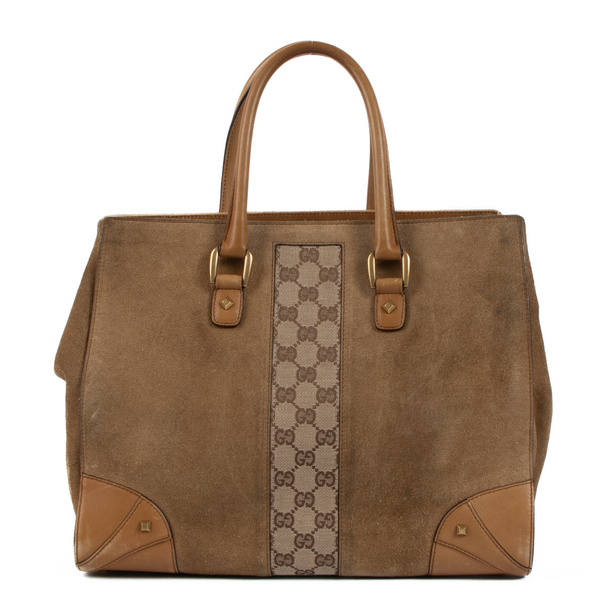Sac porté main Gucci en daim marron
