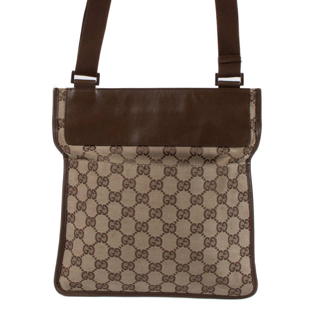 Shop safe online at Labellov in Antwerp, Brussels and Knokke this 100% authentic second hand Gucci Brown GG Canvas Messenger Crossbody Bag