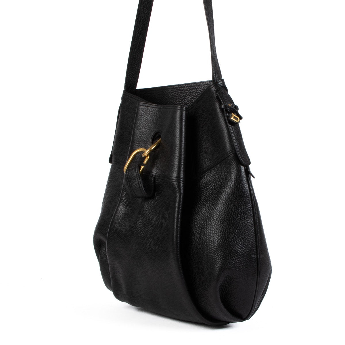 shop 100% authentic second hand Delvaux Black Leather Faust Shoulder Bag on Labellov.com