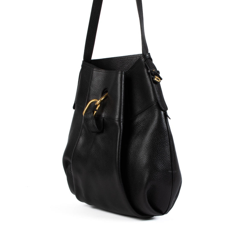 shop 100% authentic second hand Delvaux Black Leather Faust Shoulder Bag on Labellov.com