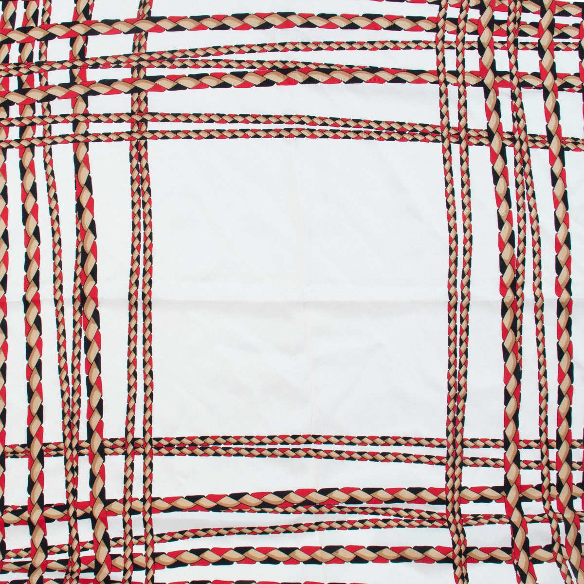 Burberry White Rope Print Silk Scarf