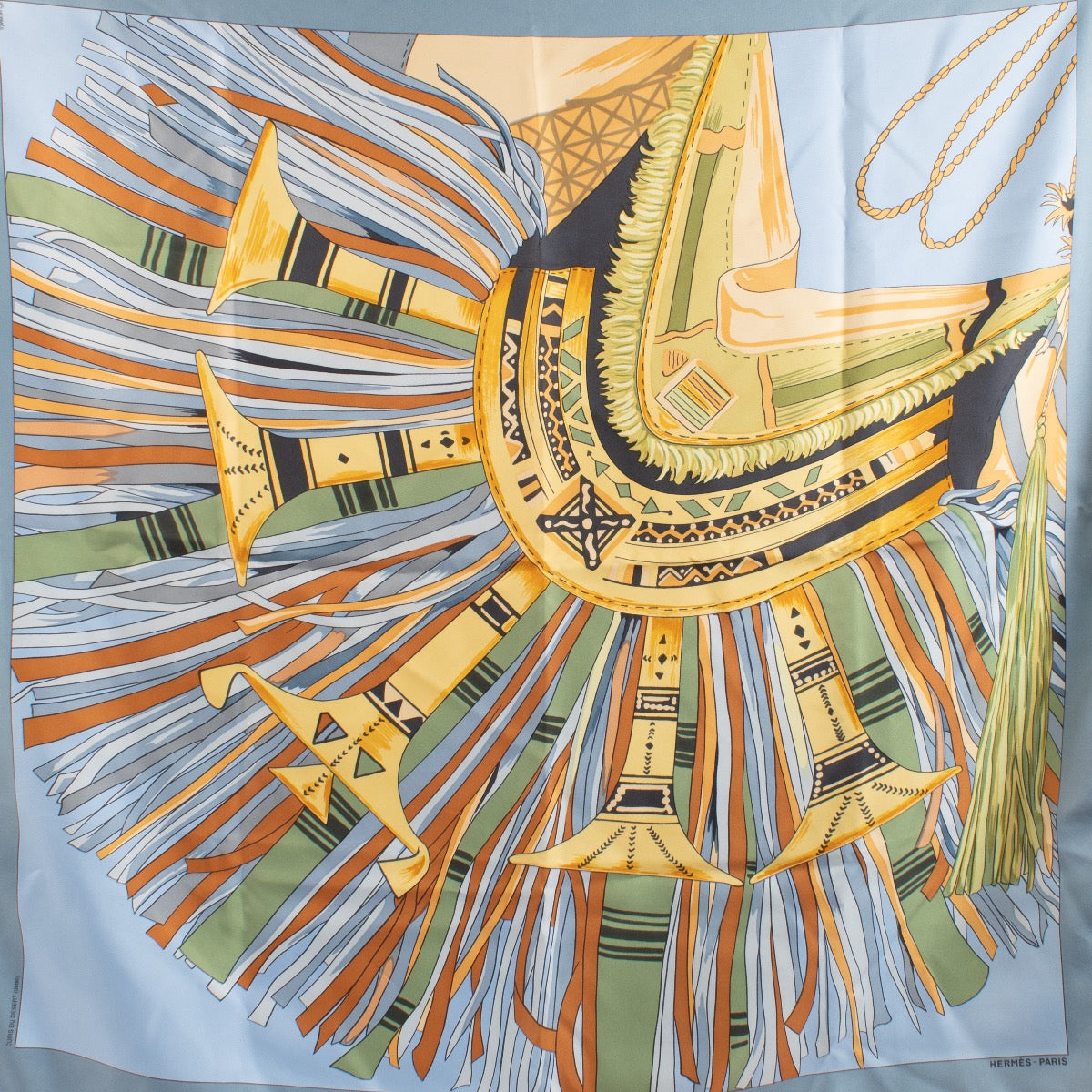 shop 100% authentic second hand Hermès Cuirs Du Desert Silk Scarf on Labellov.com