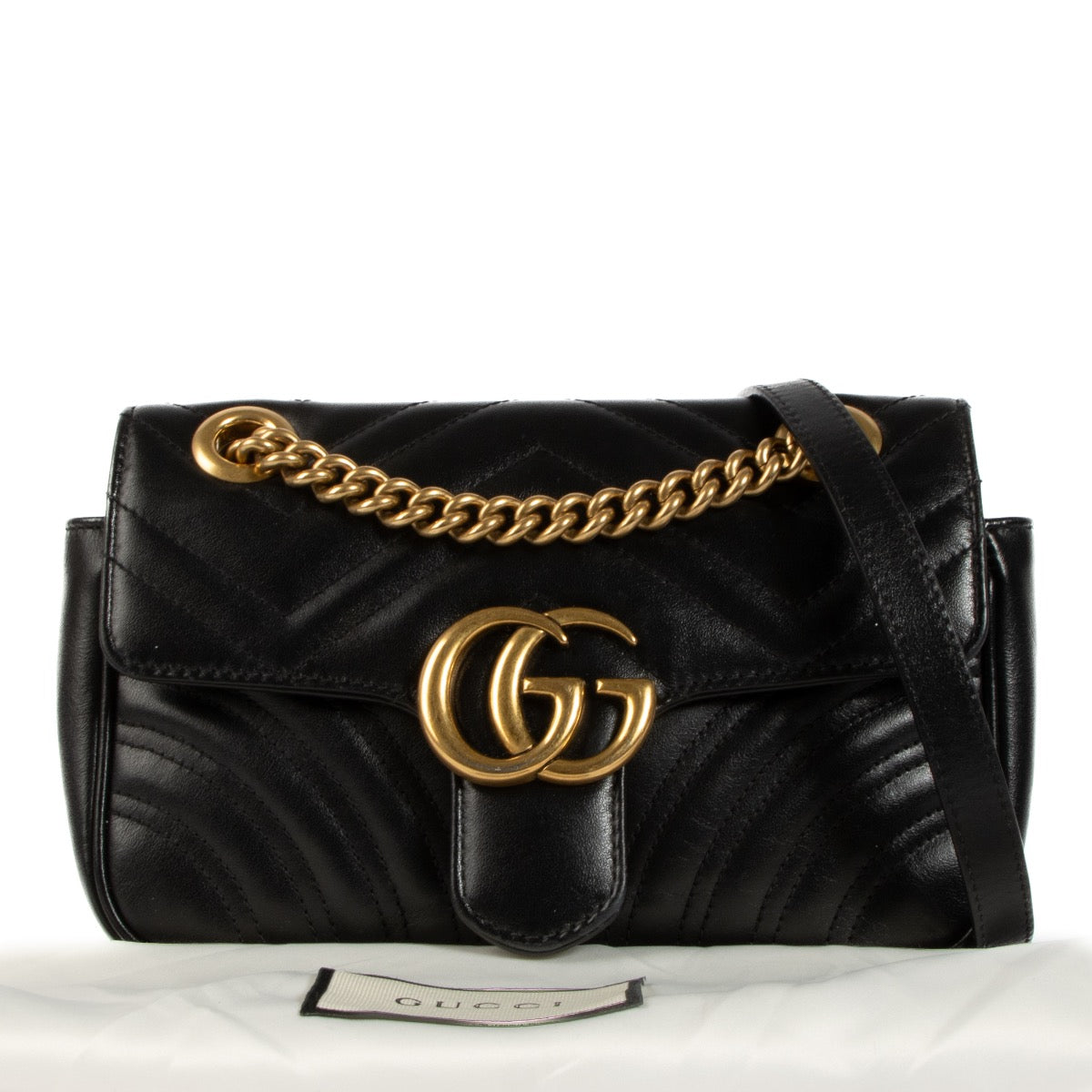 shop 100% authentic second hand Gucci Black GG Marmont Mini Bag on Labellov.com