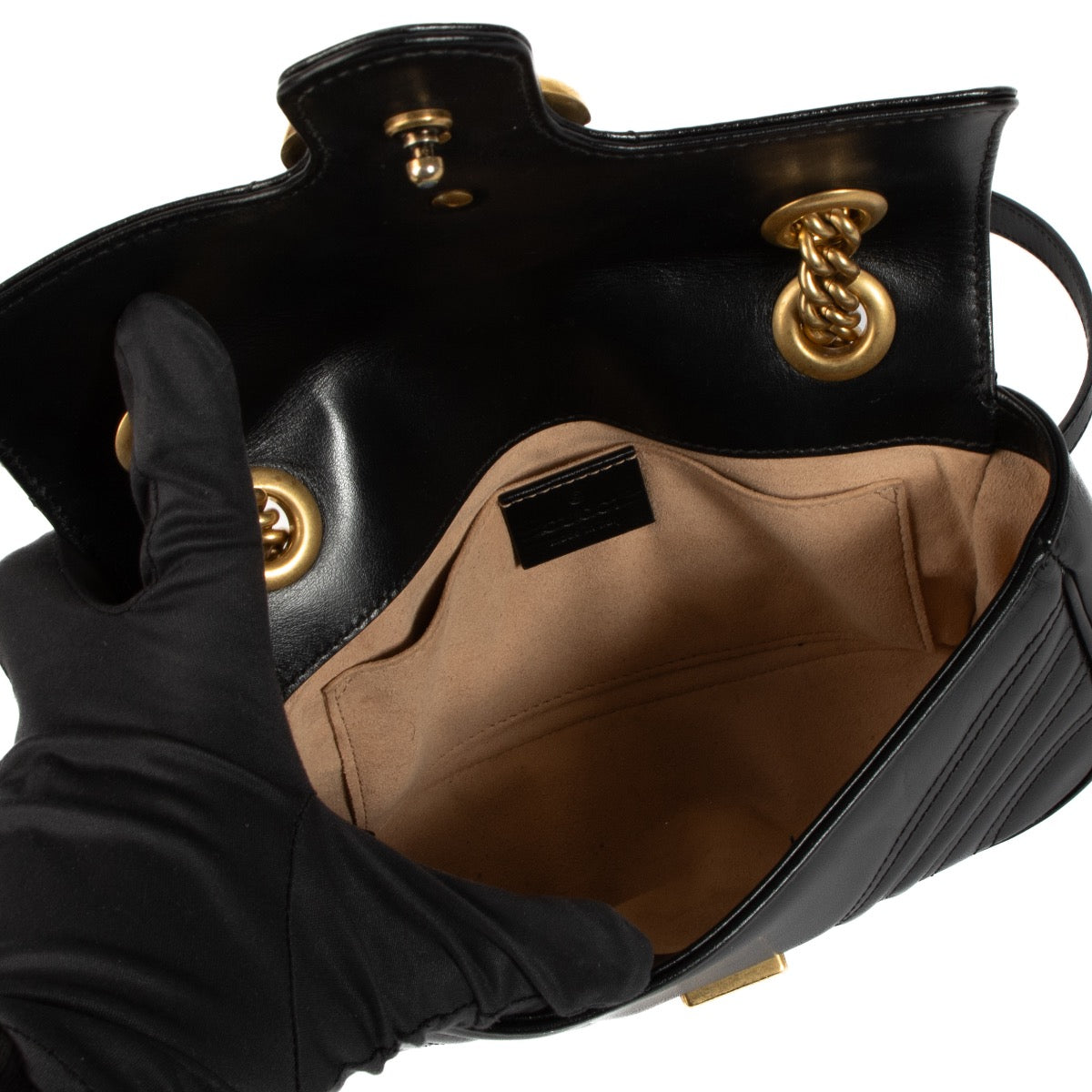 shop 100% authentic second hand Gucci Black GG Marmont Mini Bag on Labellov.com