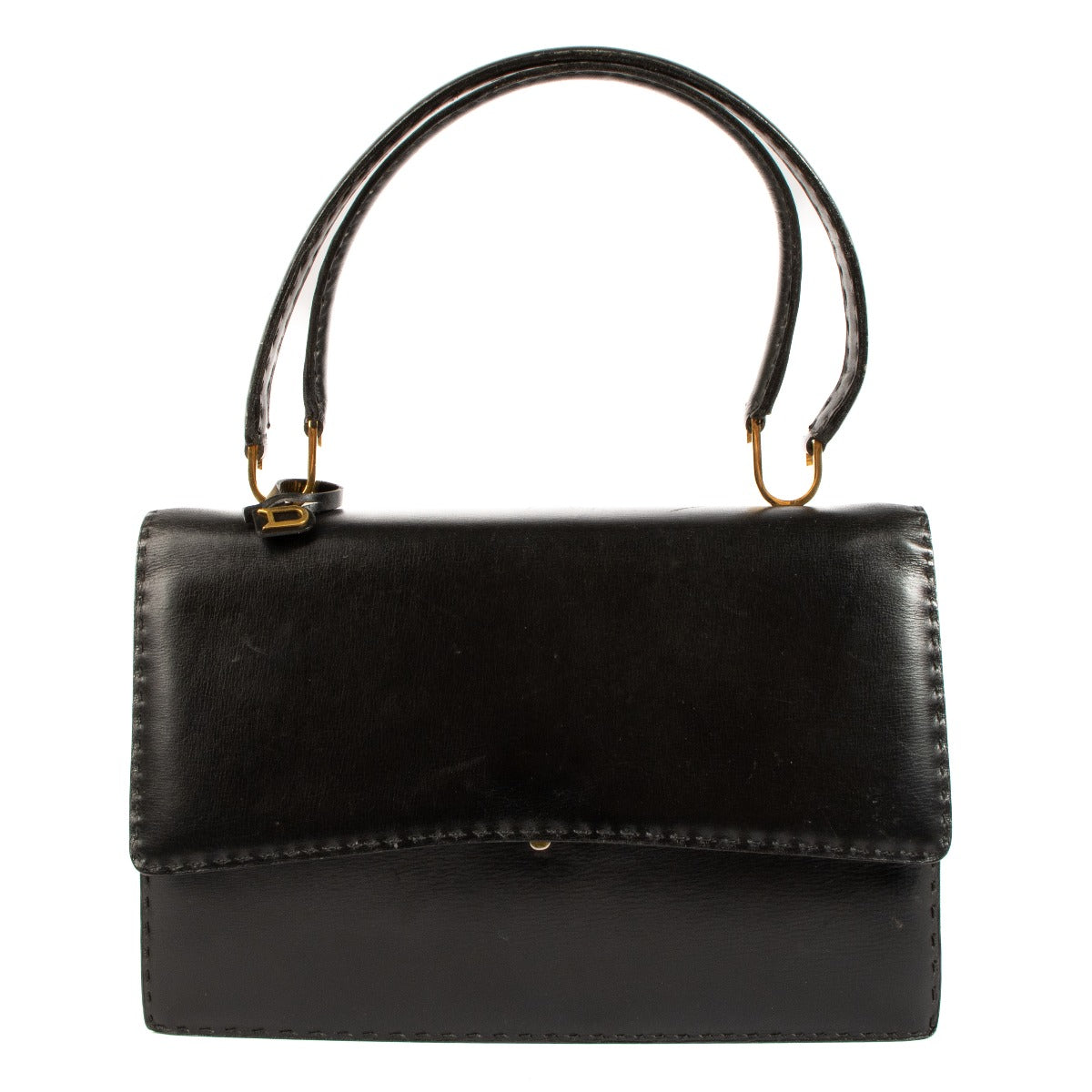 shop safe online Delvaux Black Leather Vintage Top Handle. koop veilig online tegen de beste prijs.