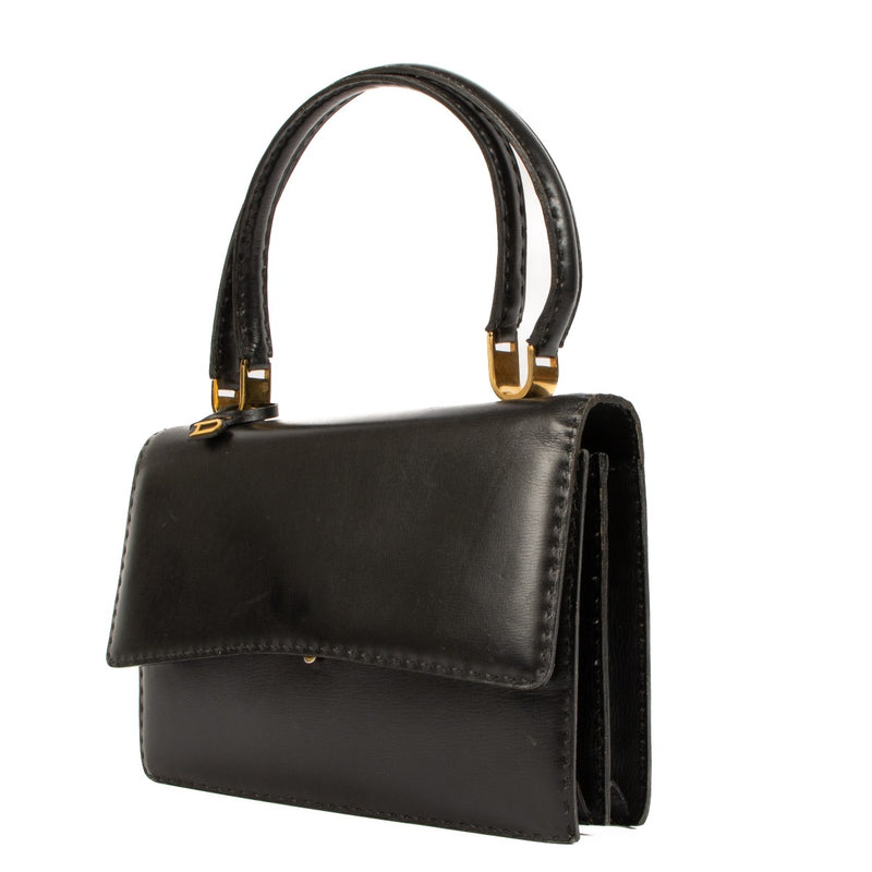 shop safe online Delvaux Black Leather Vintage Top Handle. koop veilig online tegen de beste prijs.