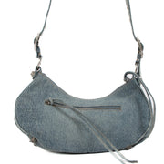 Shop safe online at Labellov in Antwerp, Brussels and Knokke this 100% authentic second hand Balenciaga Blue Denim Rhinestone Le Cagole Small Bag
