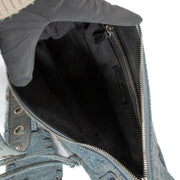 Shop safe online at Labellov in Antwerp, Brussels and Knokke this 100% authentic second hand Balenciaga Blue Denim Rhinestone Le Cagole Small Bag