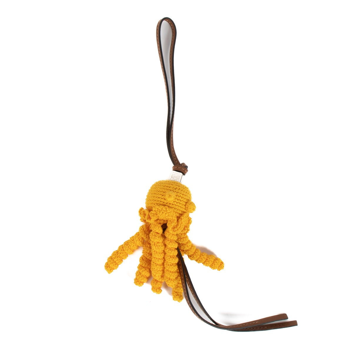 Shop safe online at Labellov in Antwerp, Brussels and Knokke this 100% authentic second hand Loewe Yellow Crochet Octopus Paula's Ibiza Key Charm
