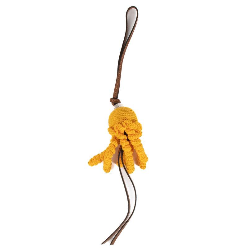 Shop safe online at Labellov in Antwerp, Brussels and Knokke this 100% authentic second hand Loewe Yellow Crochet Octopus Paula's Ibiza Key Charm