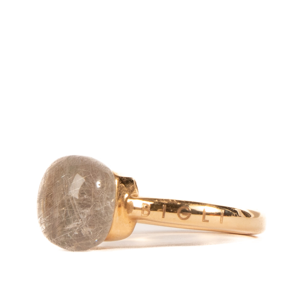 Buy real authentic Bigli Mini Sweety Rose Gold Rutile Quartz Ring safe online at labellov.com