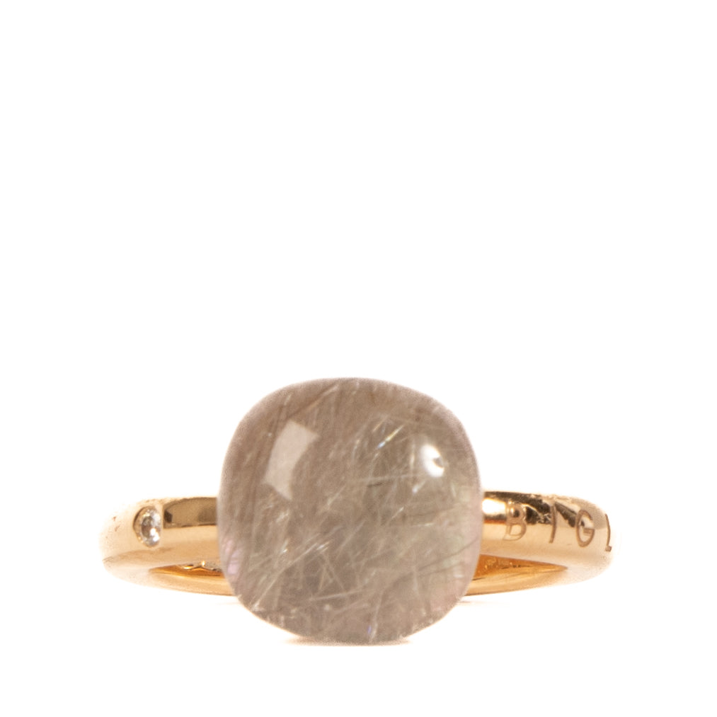 Buy real authentic Bigli Mini Sweety Rose Gold Rutile Quartz Ring safe online at labellov.com