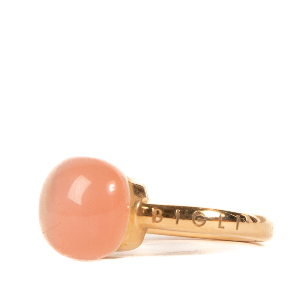 Buy real authentic Bigli Mini Sweety Rose Gold Deep Coral Ring safe online at labellov.com