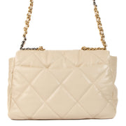 Shop safe online at Labellov In Antwerp, Brussels and Knokke this 100% authentic second hand Chanel Beige Lambskin Leather Maxi 19 Bag