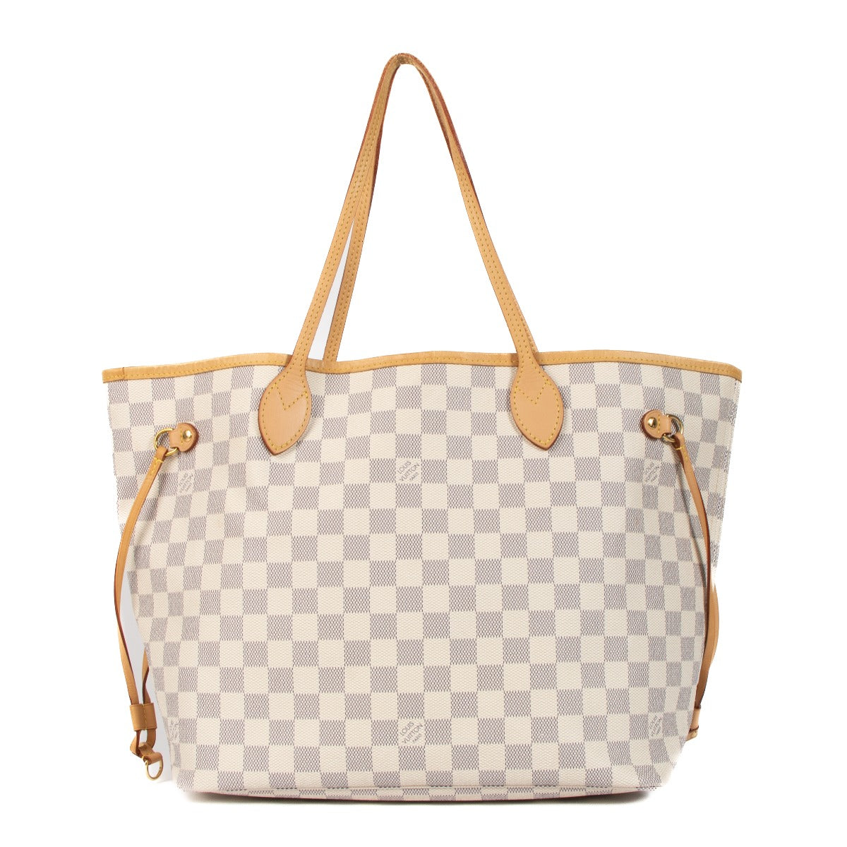 Shop safe online at Labellov in Antwerp, Brussels and Knokke this 100% authentic second hand Louis Vuitton Beige Damier Azur Canvas Neverfull MM Shoulder Bag