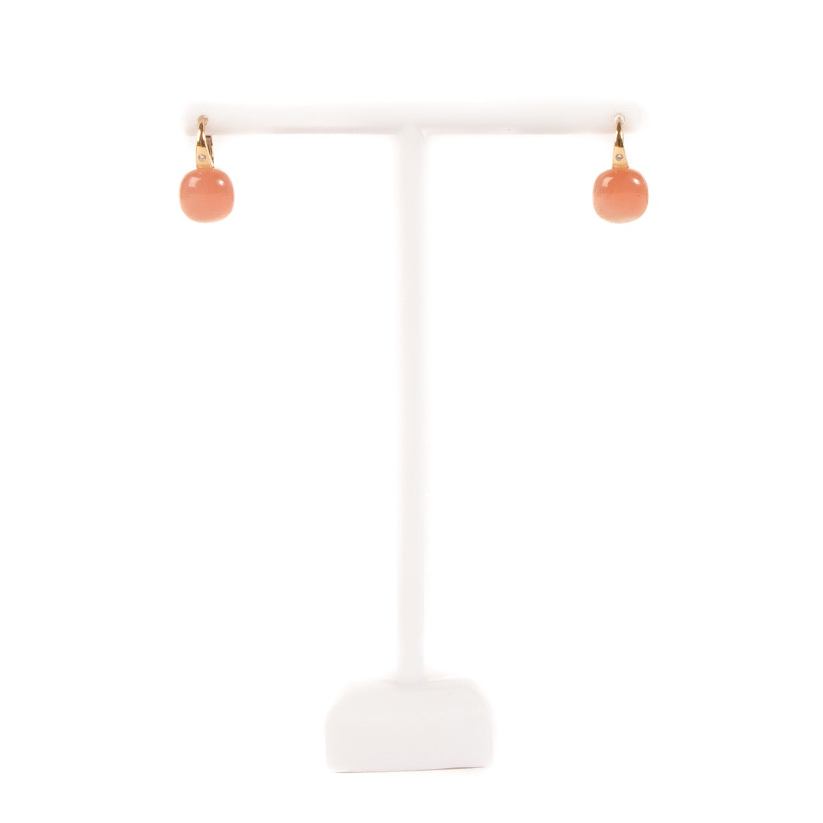 buy real authentic Bigli Rose Gold Deep Coral Mini Sweety Earrings safe online at labellov.com