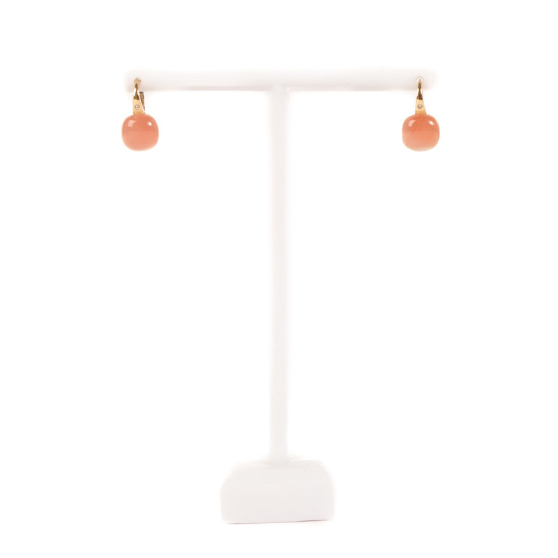 buy real authentic Bigli Rose Gold Deep Coral Mini Sweety Earrings safe online at labellov.com