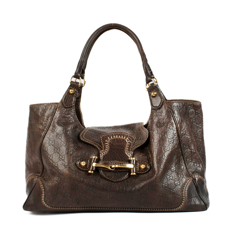 Dark Brown Guccissima Leather New Pelham Large Shoulder Bag