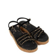 Chanel Black Chain Cork Sandals - size 39.5
