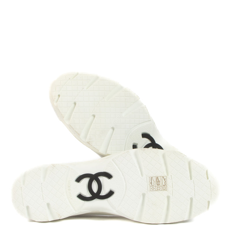Chanel White Patent Leather Hybrid Flats - size 39