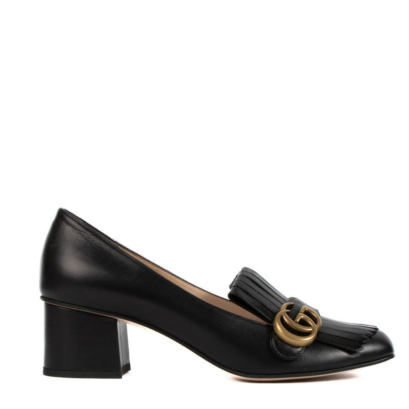 Gucci Black Leather Marmont Pumps - size 39.5