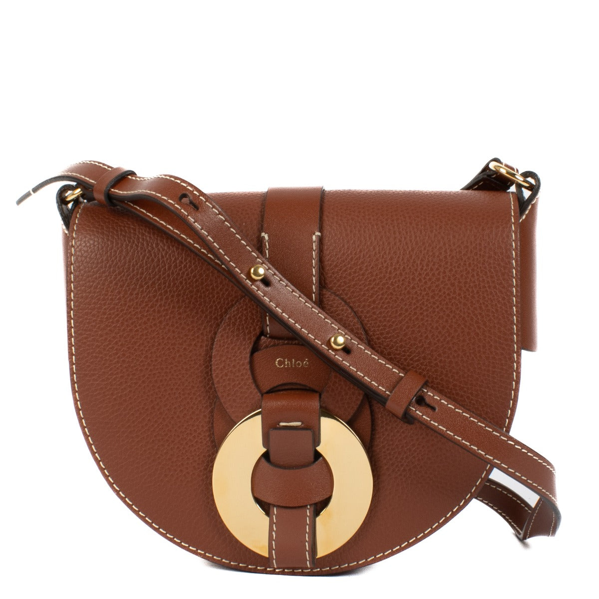 Shop safe online at Labellov in Antwerp, Brussels and Knokke this 100% authentic second hand Chloé Brown Leather Darryl Small Crossbody Bag