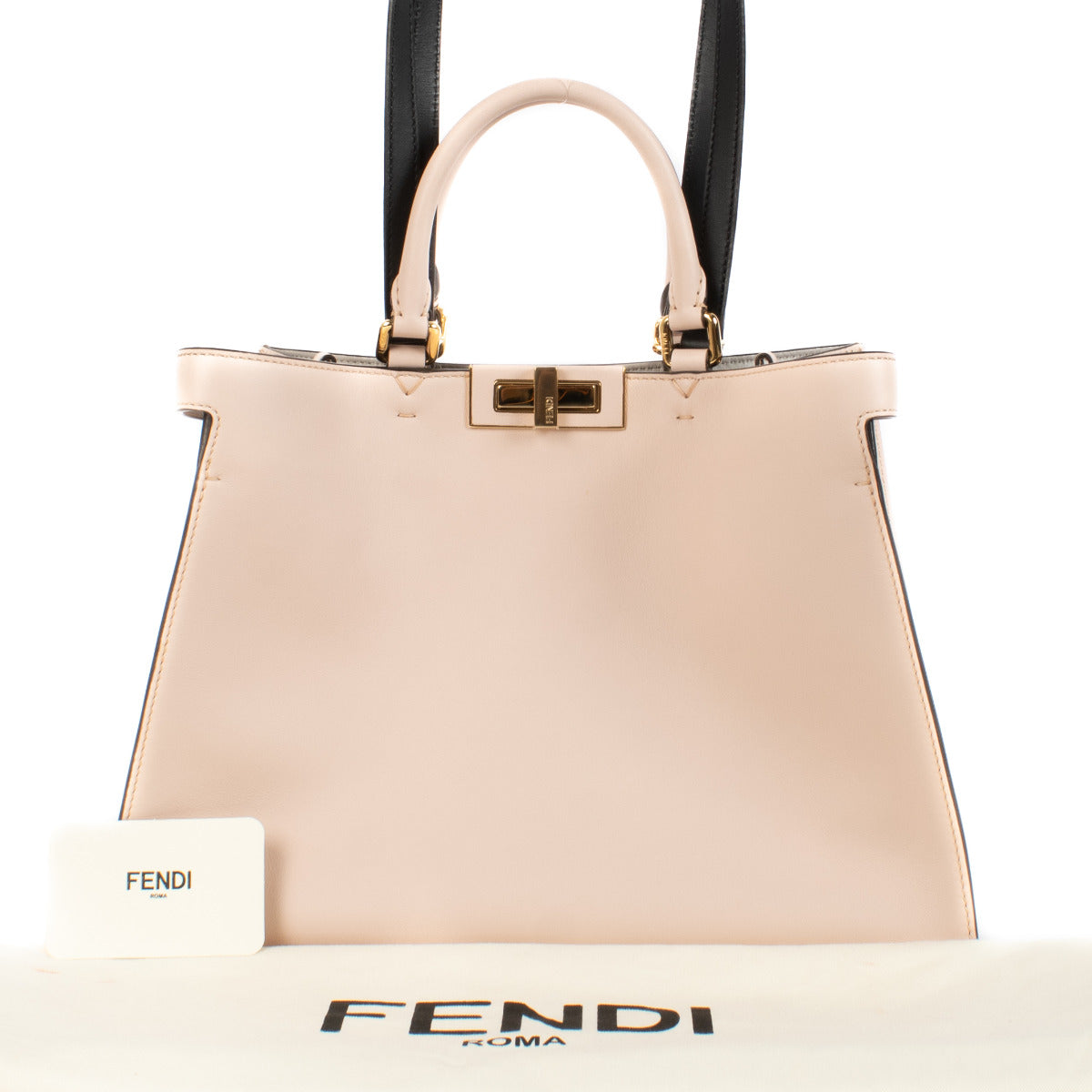 Fendi Roze Leren Peekaboo X-Tote Kleine Schoudertas