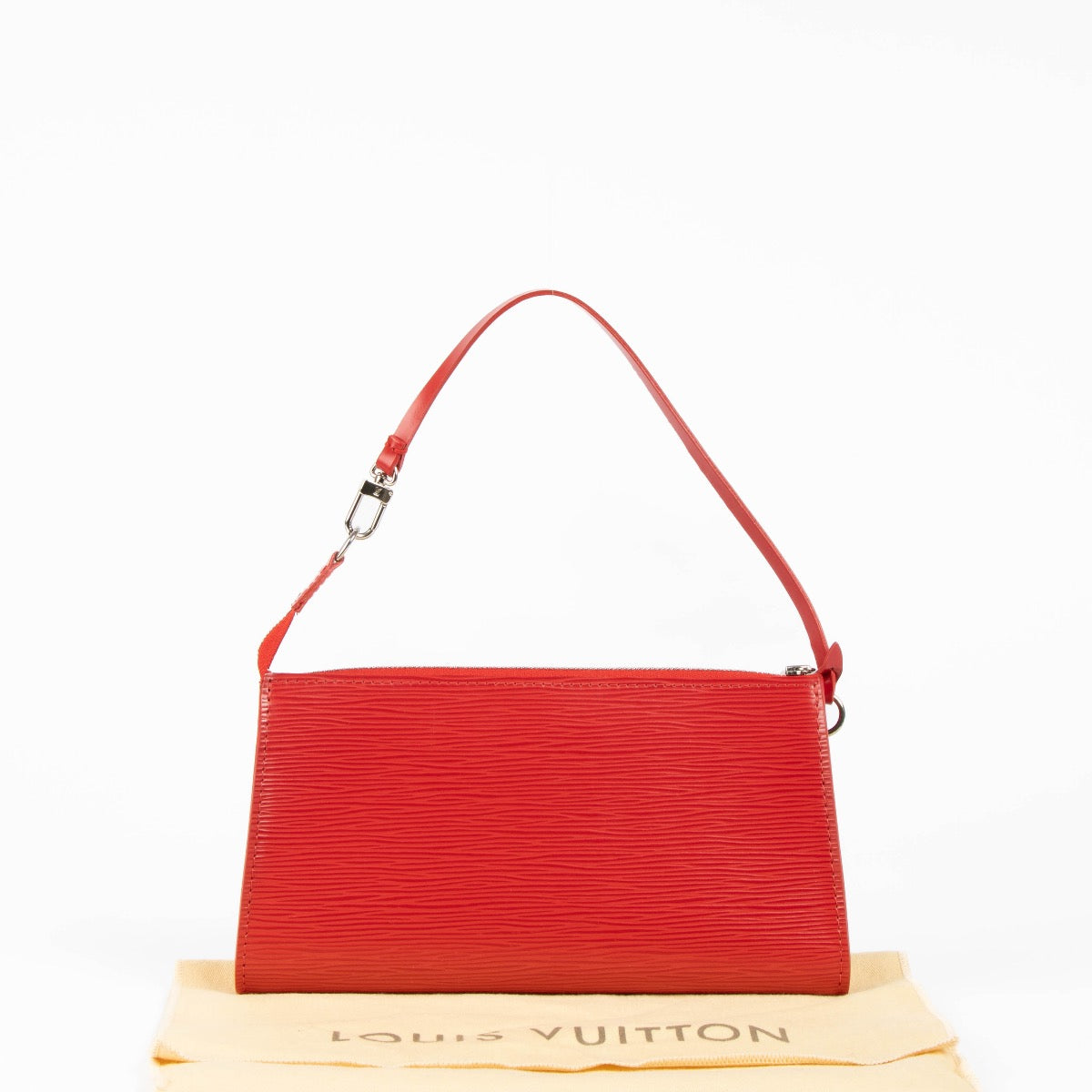 Authentic pre-loved Louis Vuitton Red Epi Pochette Accessoire Clutch on Labellov.com