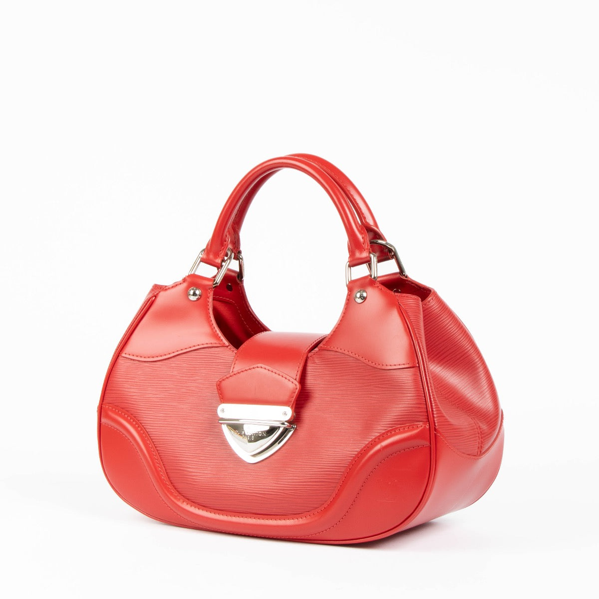 Authentic pre-loved Louis Vuitton Red Epi Montaine Top Handle Bag on Labellov.com